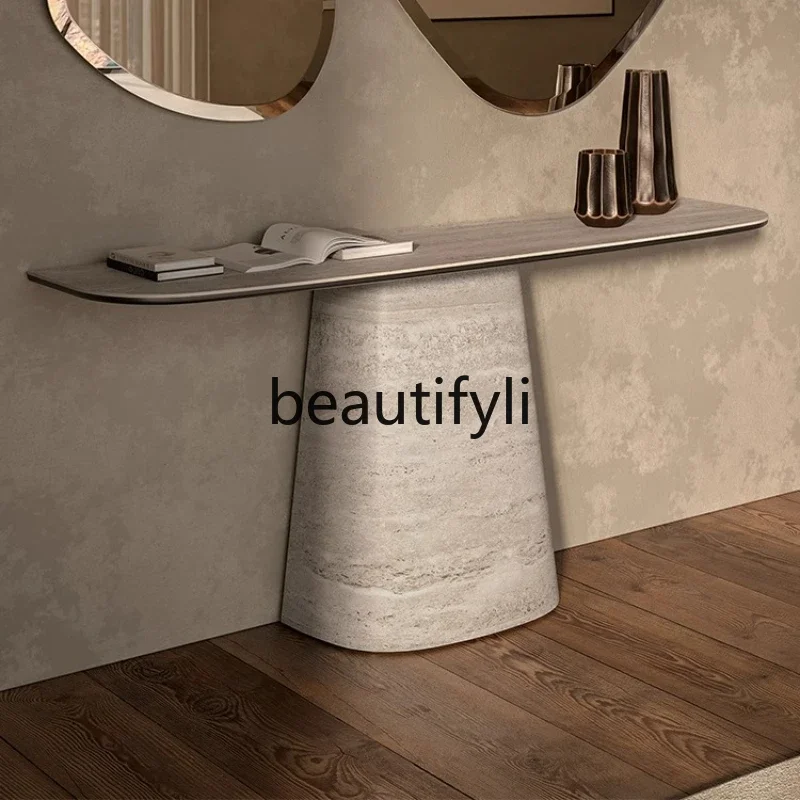 

D06 Italian light luxury entrance, entrance, entrance platform against the wall, corridor, aisle, entrance table