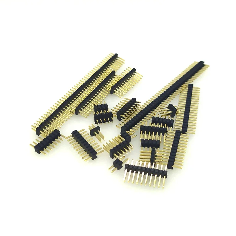 10PCS 1.0mm 1.27mm 2.0mm 2.54mm Pin Header Double Row Male 1/2~40P Breakaway PCB Board Connector Strip Pinheader 1*2/2P 4P 6-40p