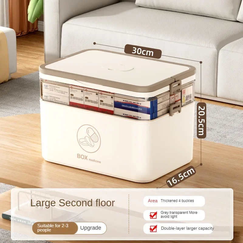 Household Medicine Box Plastic Multi-layer Division Multi-functional Storage Box Portable Family Emergency Medicine Box