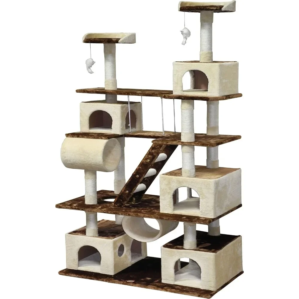 

Huge 87" Tall Cat Tree House Climber Furniture with Swing