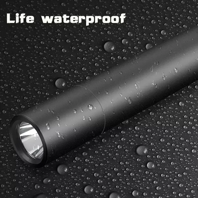 Mini LED Flashlight Portable Telescopic Zoom Torch USB Rechargable Waterproof Flash Lights Outdoor Emergency Searchlight