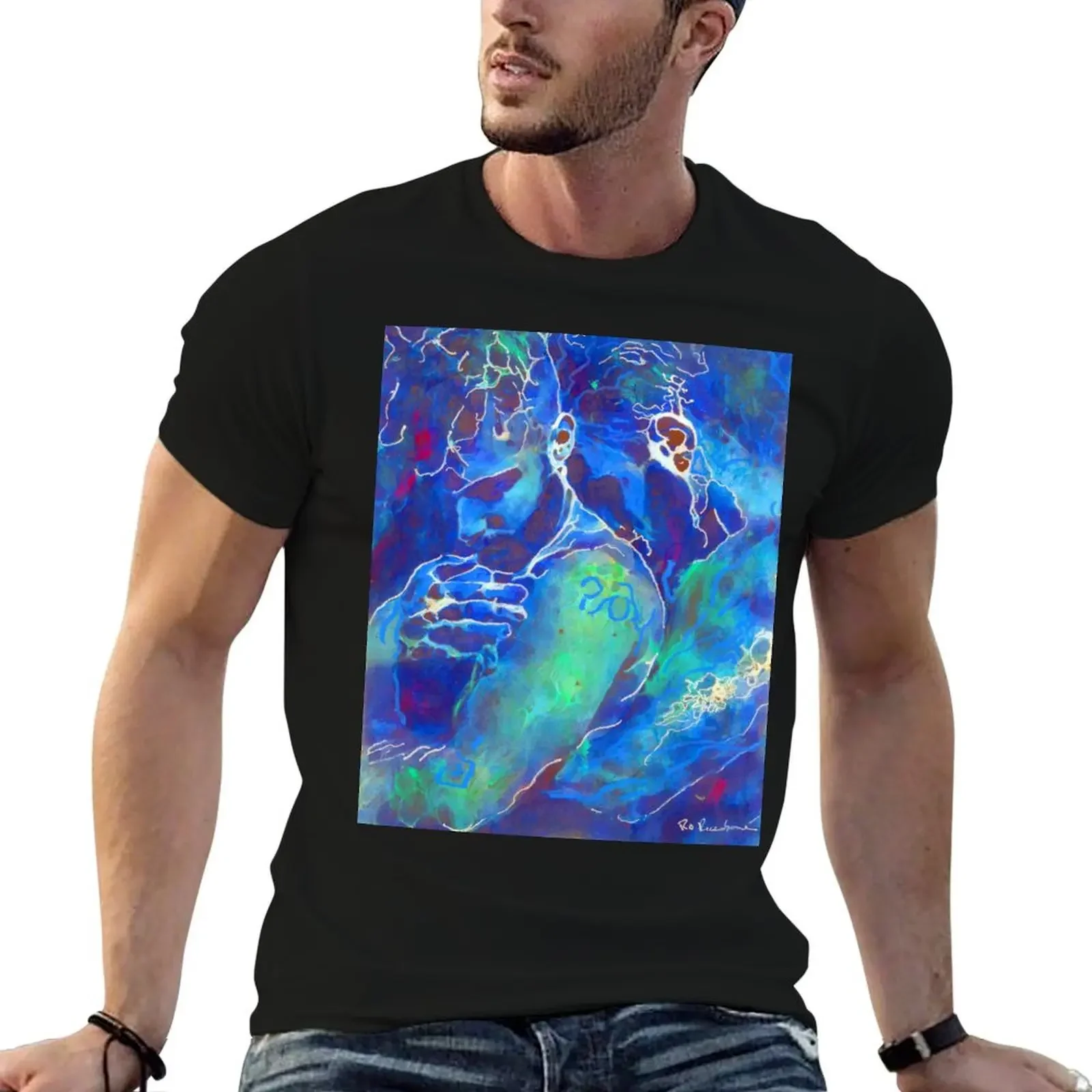 Saved by The Merman T-Shirt summer top sports fans Short sleeve tee blue lock mens designer t shirt