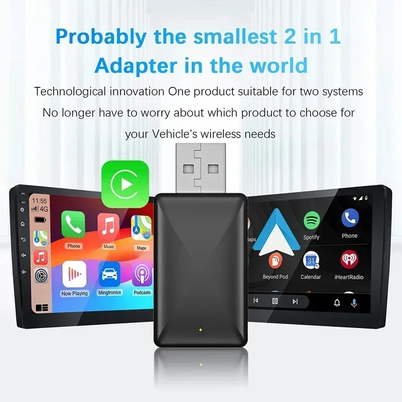 Chevrolet Trax 자동차 스타일링 무선 Carplay 및 Android 자동 AI 박스 2in1 미니 어댑터 플러그 앤 플레이 동글 고속 연결에 유선