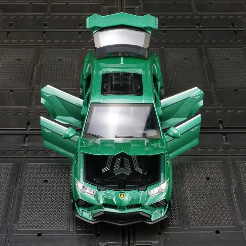 1:32 Lamborghini urus liga modelo de carro ornamento, som e luz, brinquedo de rebote de metal, porta e capô do motor, porta-malas podem ser abertas