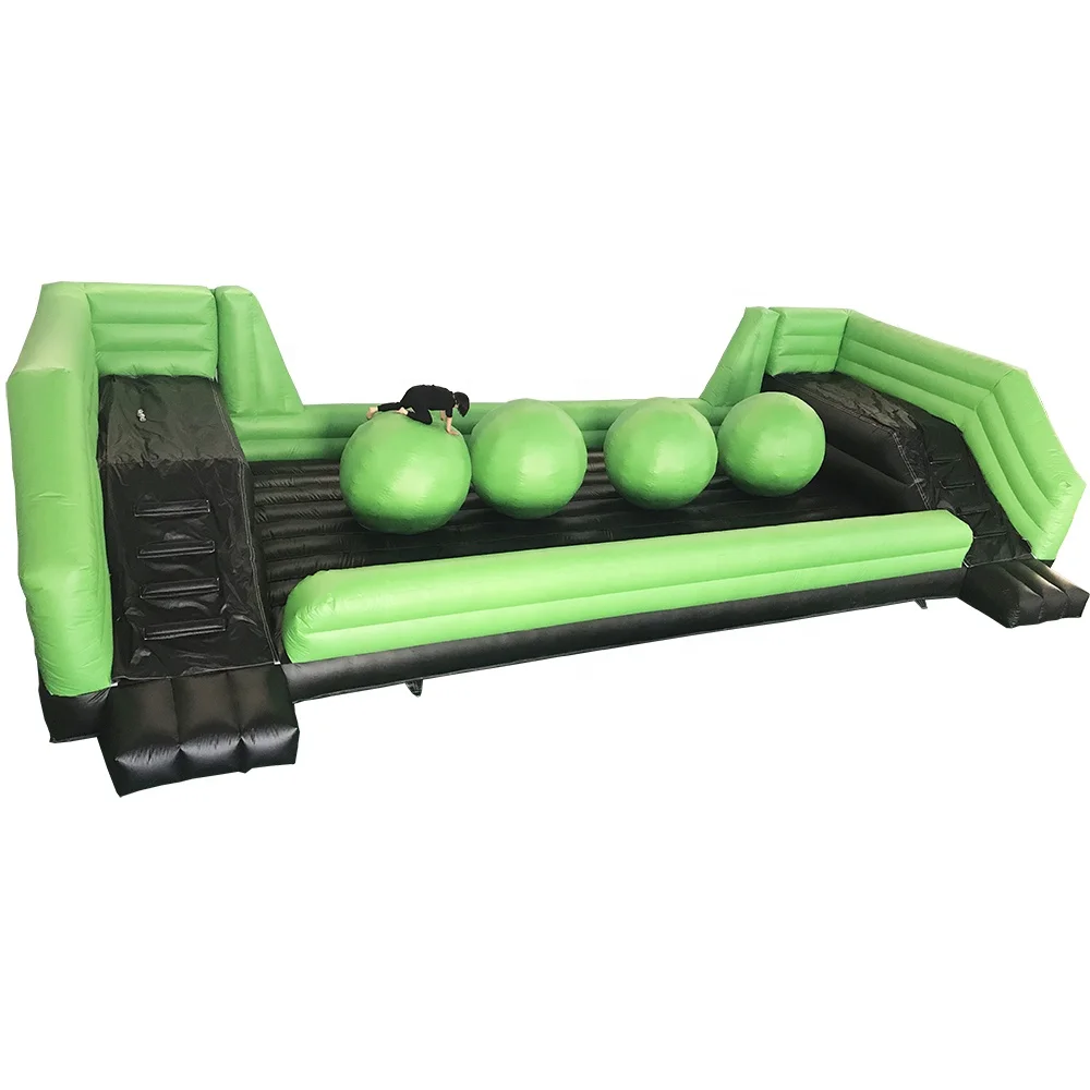 10X4 METER High Quality Big Balls Inflatable Wipe Out Ball Course Wipeout Balls Obstacle Course for Challenge Games