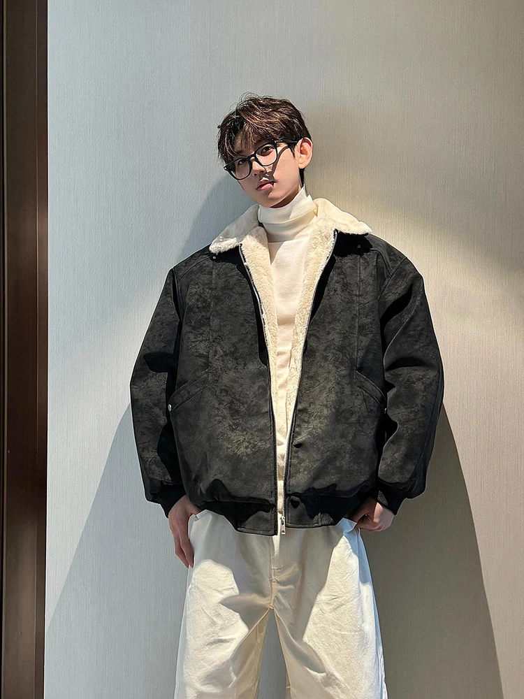 معطف Barnes American Sle غير اللامع المصبوغ من فرو الضأن ort Jaet للرجال شتوي من القطن معطف دافئ طويل Sve بسحاب للإغلاق #3