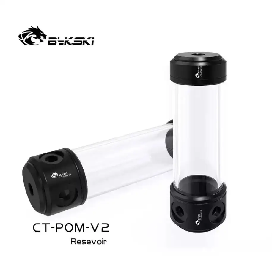 

Bykski CT-POM-V2，150mm 200mm 260mm Length X 50mm Diameter Acrylic Double Cylindrical Water-Coolant Tank 4 Holes Reservoir Cover