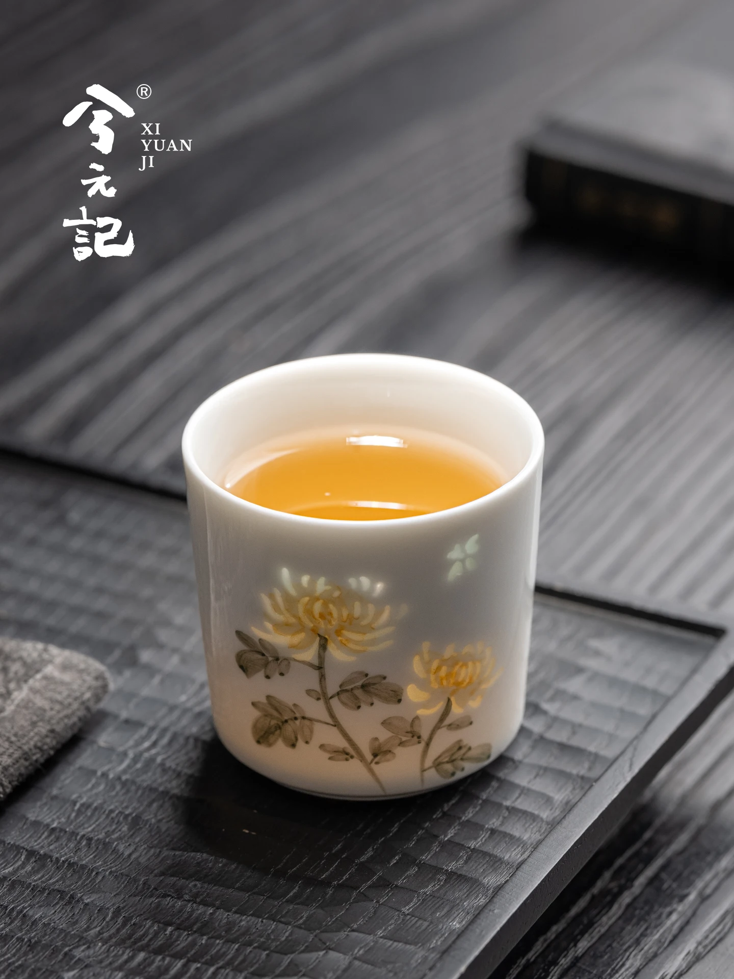 Rice-Pattern Decorated Porcelain Ceramic Cup Single High-End Women's Personal Tea Making Special Exquisite