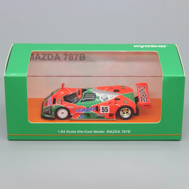 Kyosho 1/64 787B GINNER 1991 # 55 Vehículo de motor de aleación de juguete, colección de modelos de metal fundido a presión, regalos de Navidad para niños
