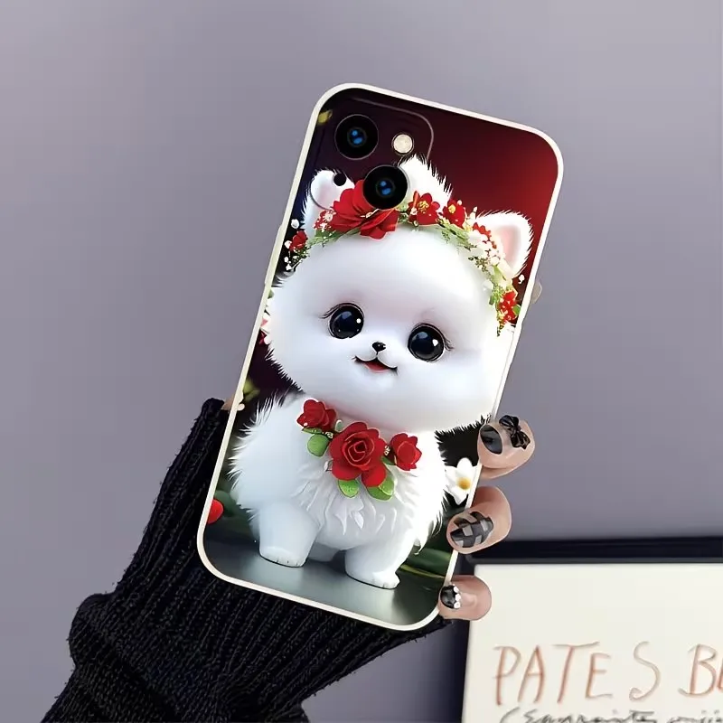 For iPhone 17 16 15 14 13 12 11 Pro Xs Max Plus Air Mini XR X 17e 16e Cute Dog Pattern Matte Phone Case With Shockproof Cover