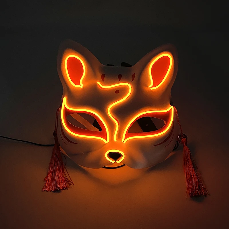 Luminous  10 Colors For Choice Cute Cat Fox Disguise Mask Fashion LED Face Mask  Flashing On Party  For Halloween