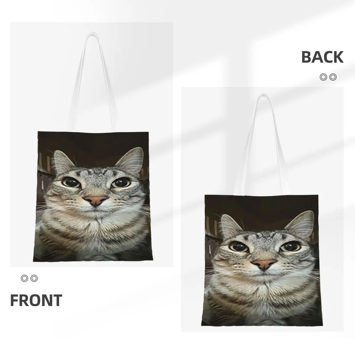 Cat Looking Directly At You Shopping Bags Folding Canvas The Tote Bag Ladies Shoulder Tote Travel Handbag