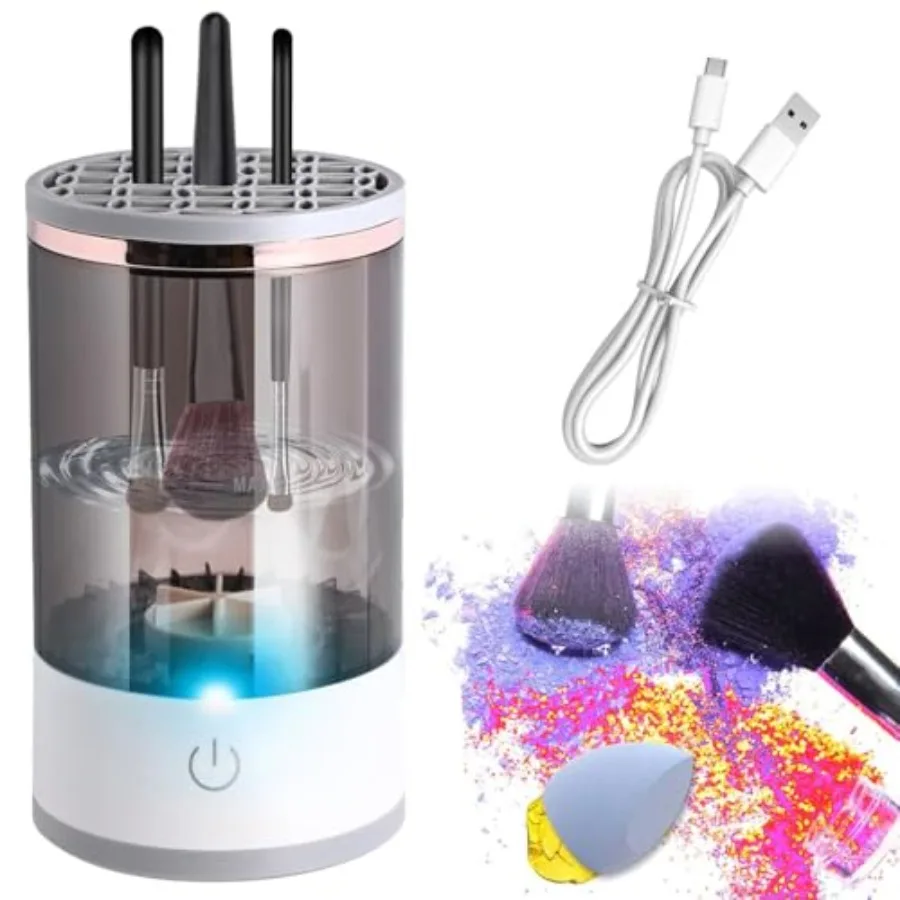 

Electric Makeup Brush Cleaner Abnaok Makeup Brush Cleaner Machine with Brush Clean Mat Automatic Cosmetic Brush Cleaner Makeup