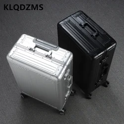 Klqdzms Koffer 20''24''28 Zoll hochwertige Trolley-Koffer aus Aluminium-Magnesium legierung Business Boarding Box Herren gepäck