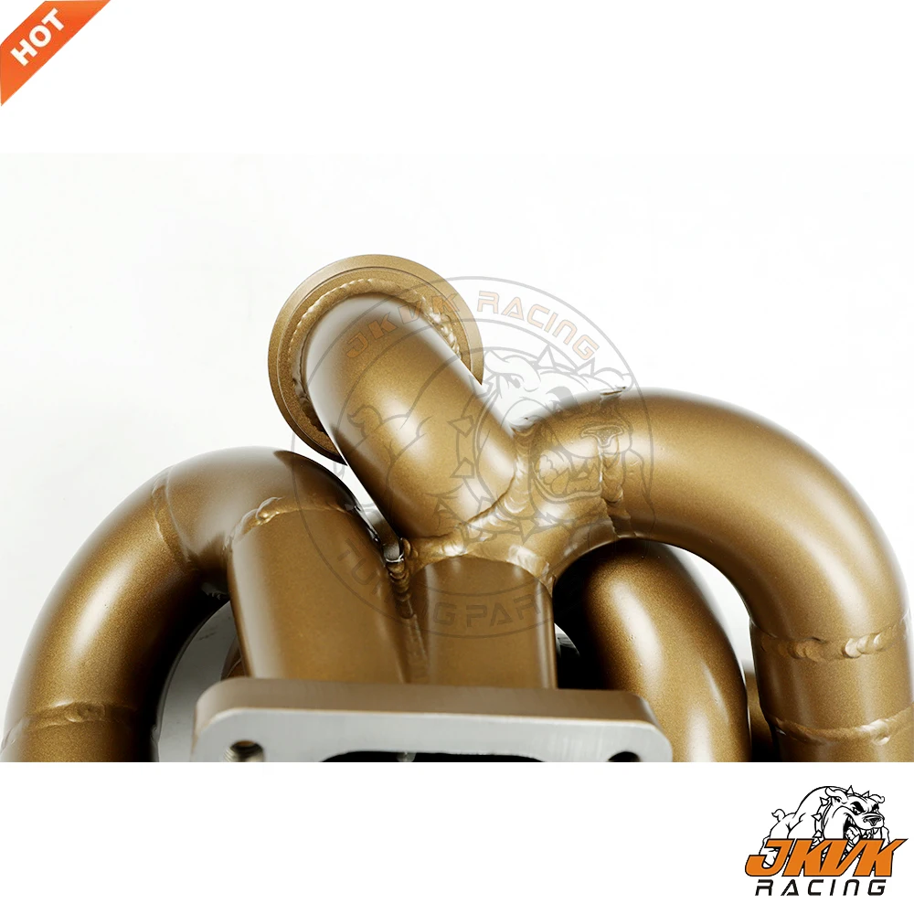 JKVK RACING Ceramic Coating 42mm OD 3mm Thick SS304 G olf5 EA888 EA113 2.0T T3 Exhaust Turbo Manifold For A3 S3 A5 Q5 A6 TT TTS