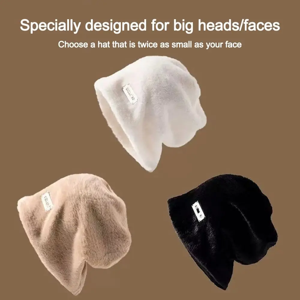 

Fashion Plush Beanie Hat Warm Solid Skullies Hats Bonnet Caps Women