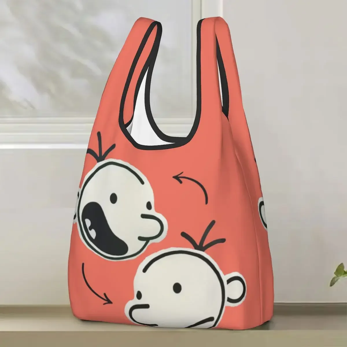 Diary Of A Wimpy Kid Group Shopping Bag Portable Tote Bags Foldable Shoulder Shopper Bag Grocery Handbag