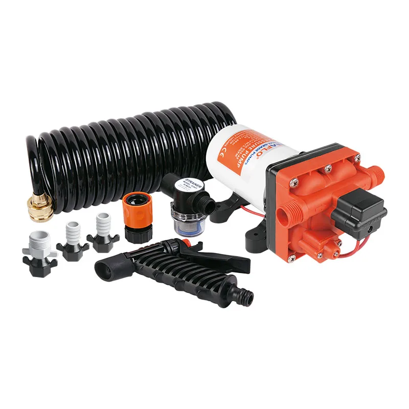 

Seaflo Dc 12V 4.0GPM 55PSI Car Pressure Washing Pump Kit With 7.5 Coiled Hose