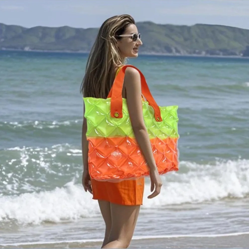 Seaside Vacation Pvc Stamp Inflatable Crossbody Bag Go Out Play Waterproof Handbag Family Travel Large Capacity Shoulder Bag view 5