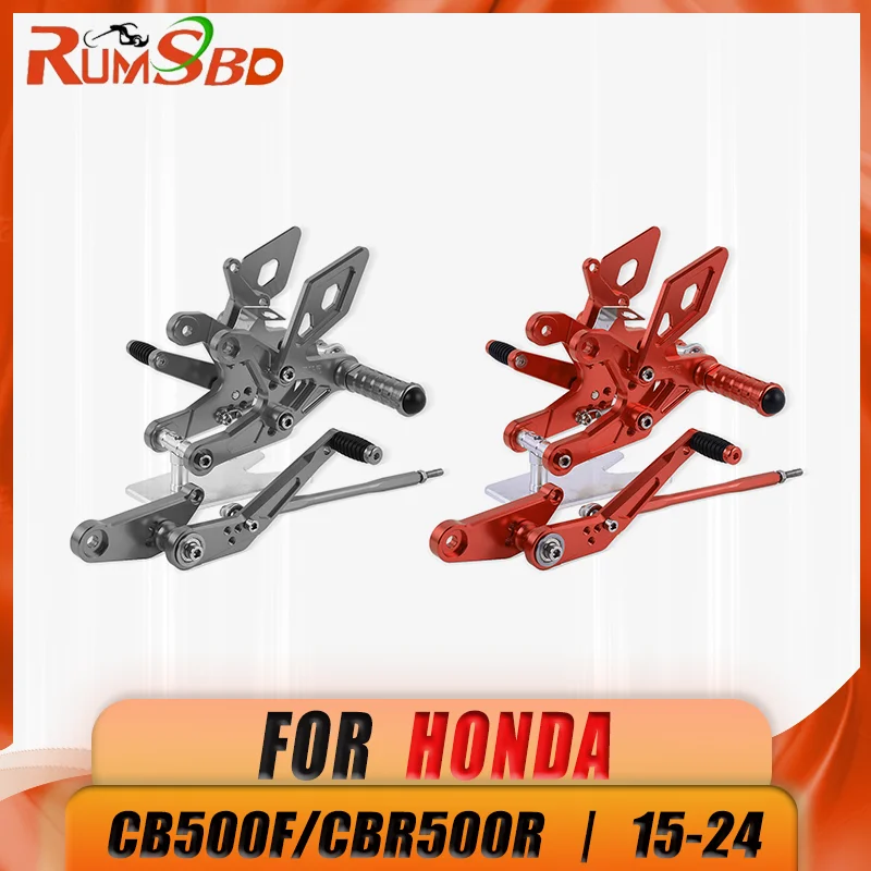 

Adjustable Rider Rear Set Rearsets Footrest Footpegs Foot Rest Pegs For Honda CB500F CBR500R 2015-2019 2020 2021 2022 2023 2024