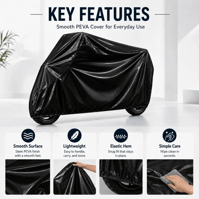 2/1 Piece Universal Motorcycle Cover Suitable for Bicycles, Scooters, and All-Terrain Vehicles—Outdoor Vehicle Cover with Strong Elastic Edging, Tear-Resistant and Foldable Design, Suitable for Daily Parking and Storag
