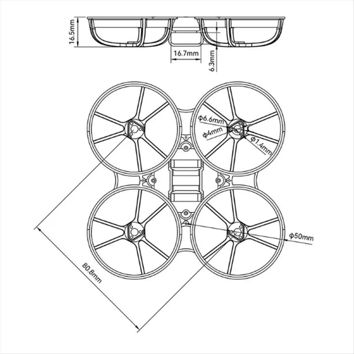 (A02R) For Meteor75 Pro FPV Drone Frame 1S Micro-Type Brushless Frame for Meteor 75 Pro FPV Racing RC Drone Quadcopter Frame,C