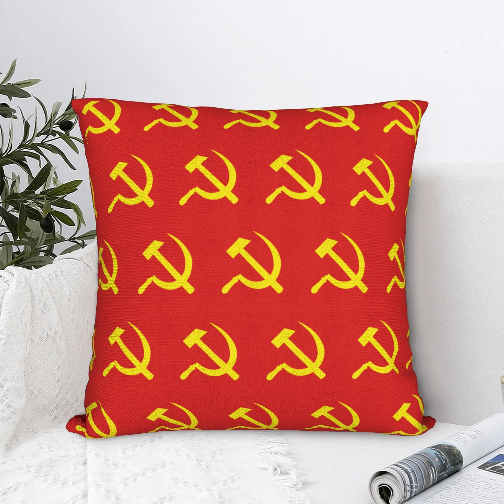 Printing Hammer Sickle Soviet Union CCCP Pillowcase Polyester Cushion Cover USSR Russian Throw Pillow Case Cover Drop Shipping