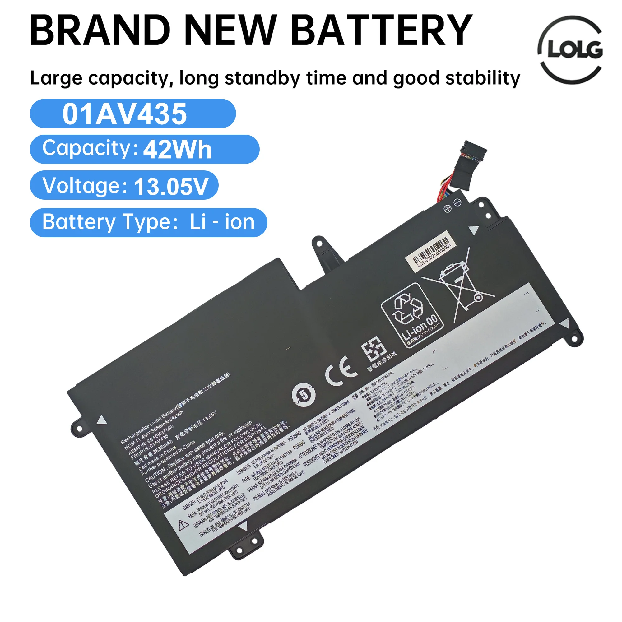 01AV435 01AV436 01AV437 01AV400 Laptop Battery For Lenovo ThinkPad 13 Chromebook Series 2017 2018 1st 2nd Gen