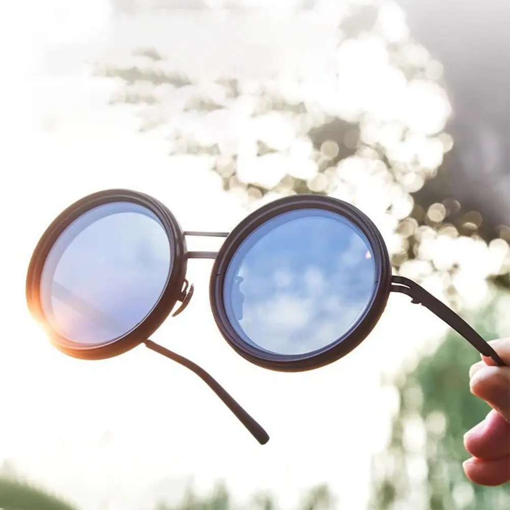 نظارات شمسية مستقطبة مستديرة قابلة للتعديل 1-9 مع عدسات مرشح ND ريترو فاسق للنساء والرجال نظارات الصيد للخارجية #3
