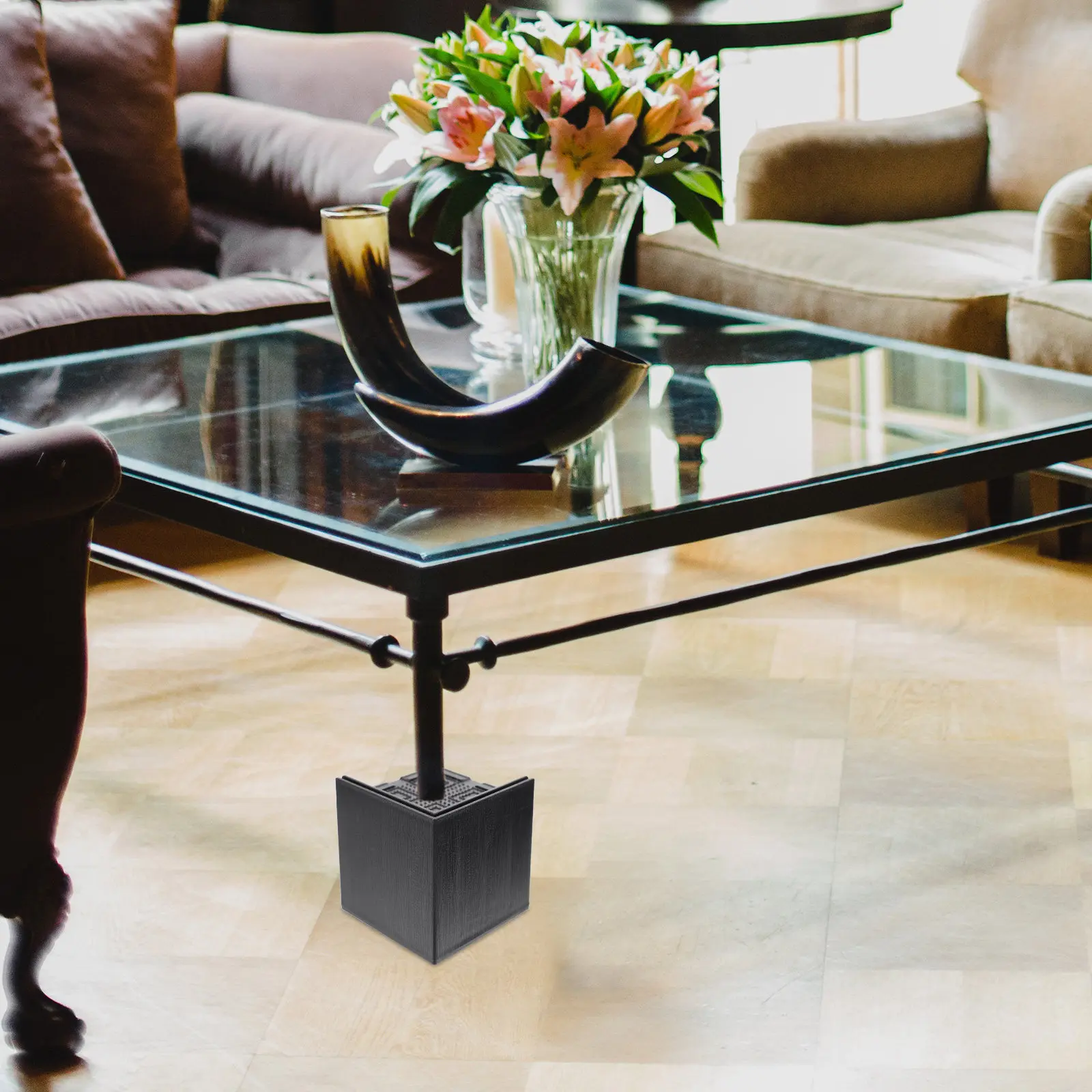 

4Pcs Furniture Rubber Risers Square Bed Table Chair Height Lift Heavy Duty Padding Block Anti-Slip Floor Protection