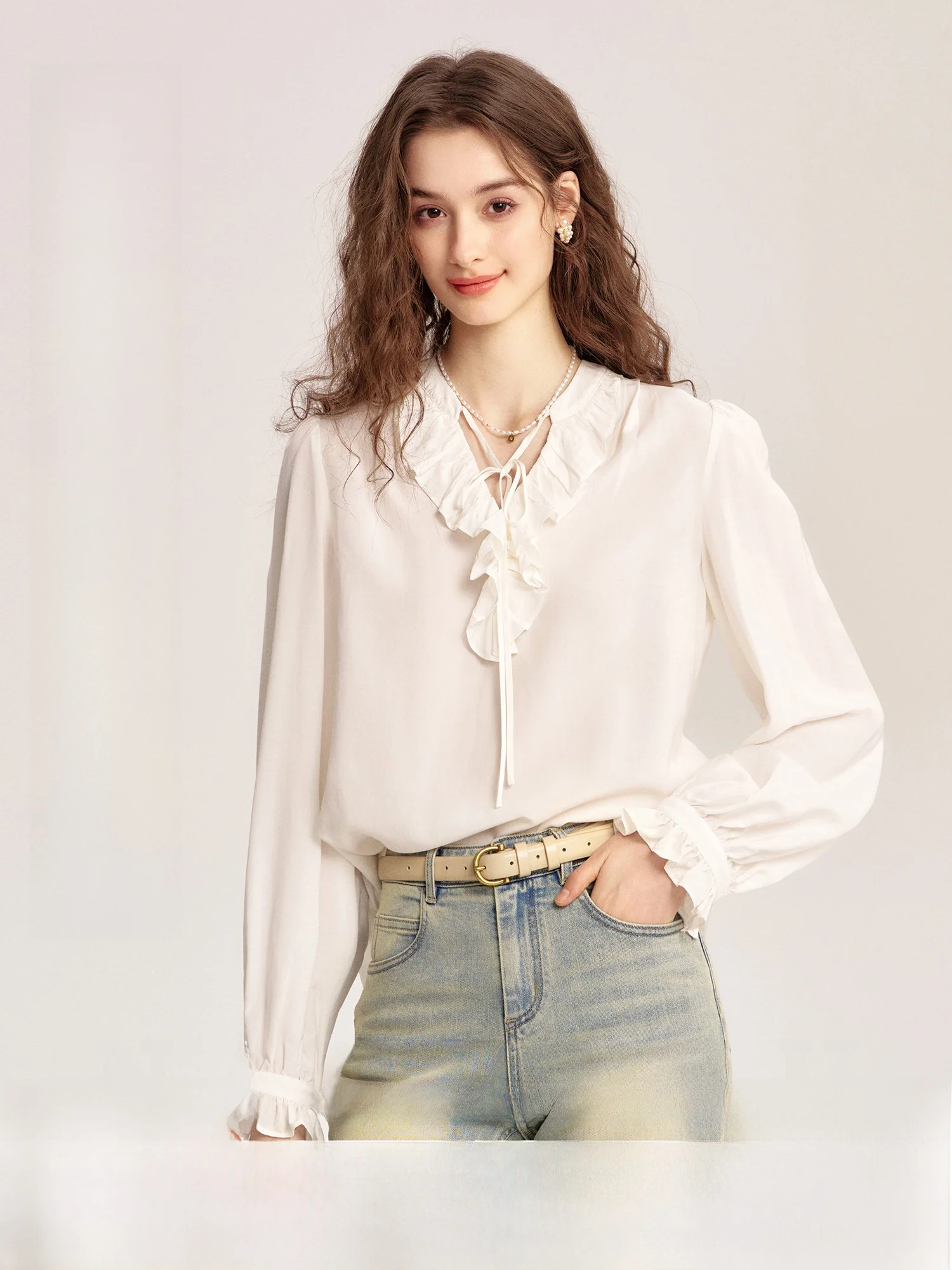 

Женский комплект Naguagu: жилет и рубашка с длинным рукавом и воротником-стойкой, весна 2026, модный многослойный наряд для повседневной носки