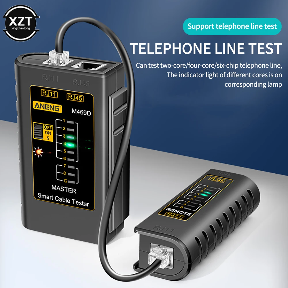 M469D Multi-funcional Rede Cable Tester, Lan Tester, Ferramenta de rede, RJ45, RJ11, RJ12, CAT5, UTP, Reparação