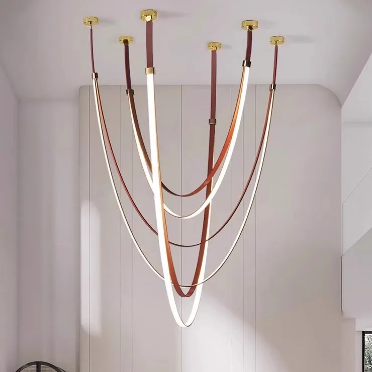 Luxury Simple Current Dining Room  Designer Belt  Villa Living Room Model Room High-rise Duplex Stair
