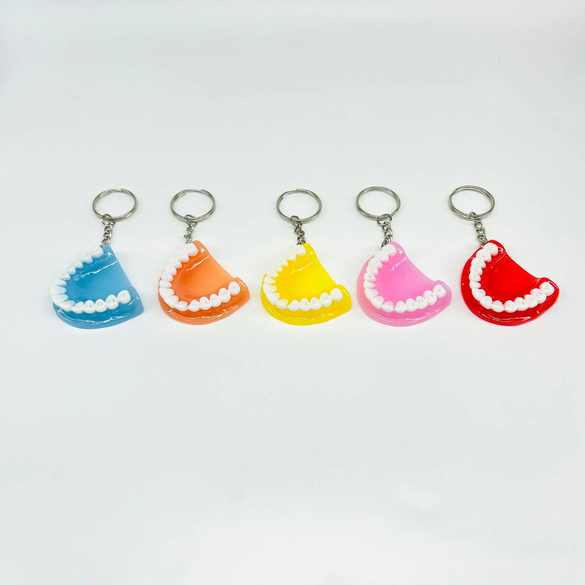 keychain interesting Tooth Key Chain Dentist Pendant Simulation Mini Denture Keychain for Bag Hanging Ornament Car Key Rings