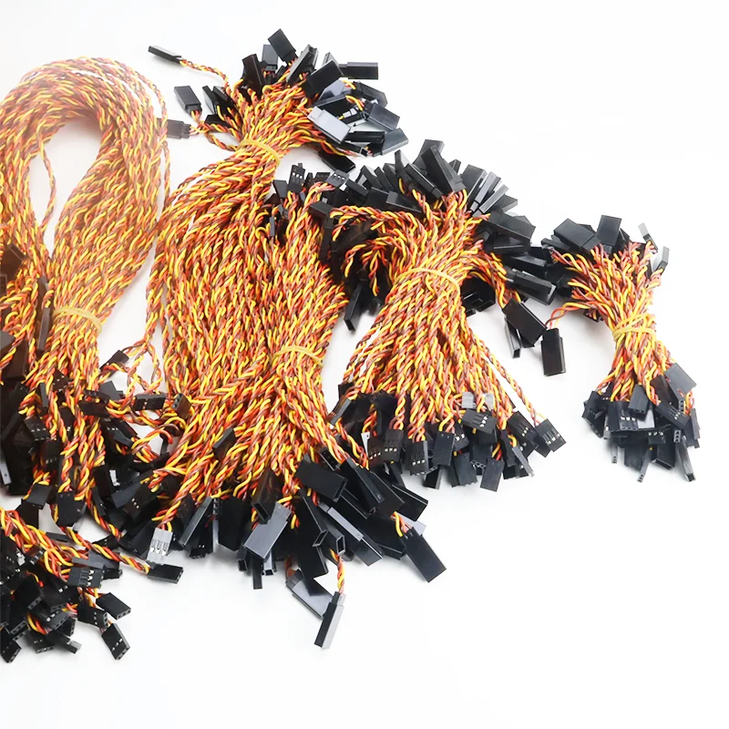 5 unids/lote 10/ 15/ 20/ 30/ 50/ 100cm Cable de extensión Servo de 30 núcleos para Futaba JR Servo antiinterferencias para pieza de helicóptero RC DIY