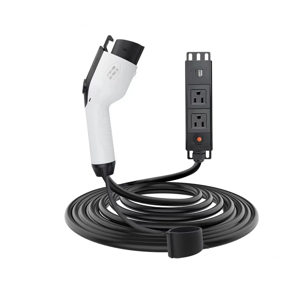Portable Discharge Gun J1772 Electric Car EV Charger Cable Discharge Plug Connector for Outdoor Power Station