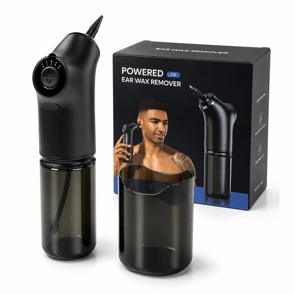 Upgraded Portable Ear Irrigator 5 Gear Water Jet Ear Wax Flusher Waterproof USB Charging Professional Ear Care Cleaning Instrume