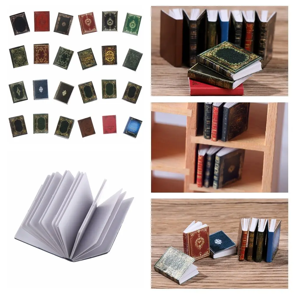 3PCS 1/12 Scale Miniature Book Model Can Be Opened Dollhouse Scene Supplies Doll Accessories Toys Photo Props playing House