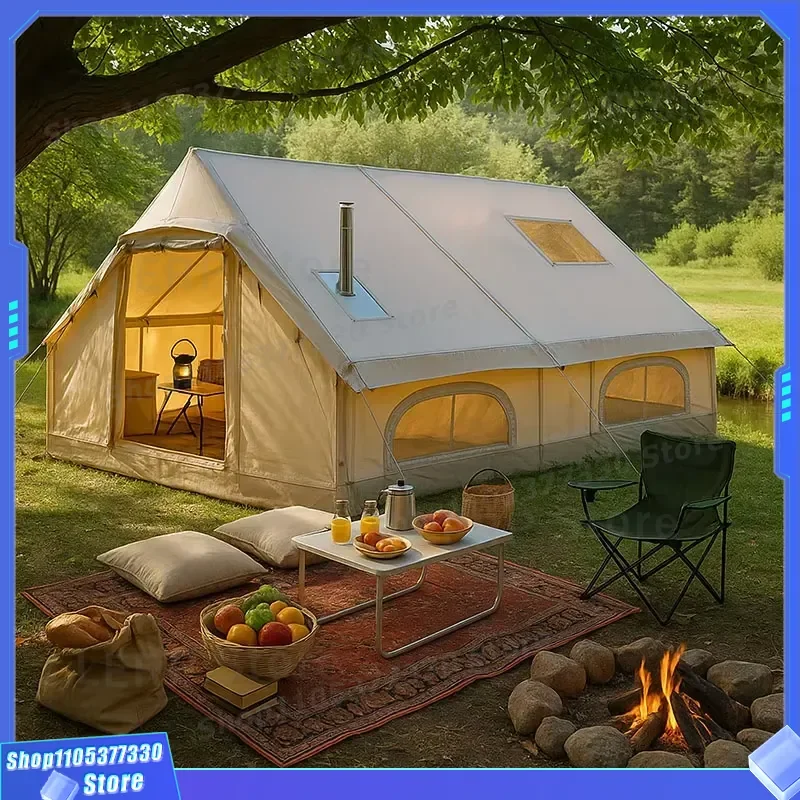 12 m Inflatable Family Cabin Tent Blow Air Shelter Waterproof Manual Pump Quick Setup Four-season Portable for Outdoor