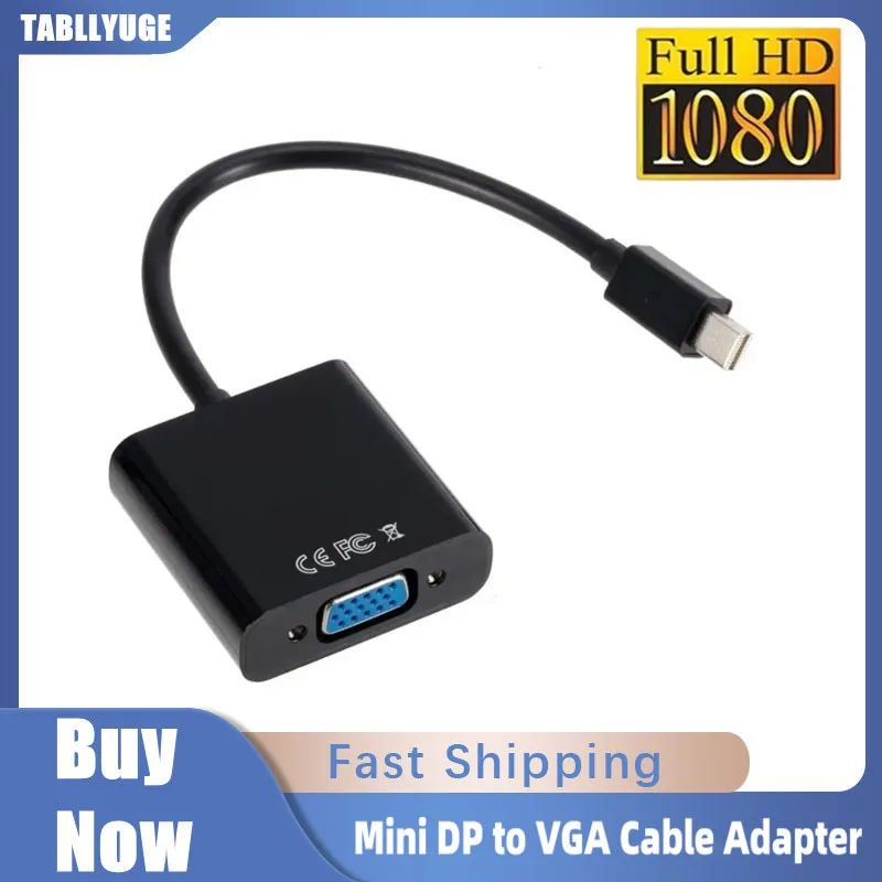 1080p Mini Thunderbolt to VGA Converter Mini DisplayPort Display Port Mini DP to VGA Cable Adapter For HDTV For MacBook Air Pro