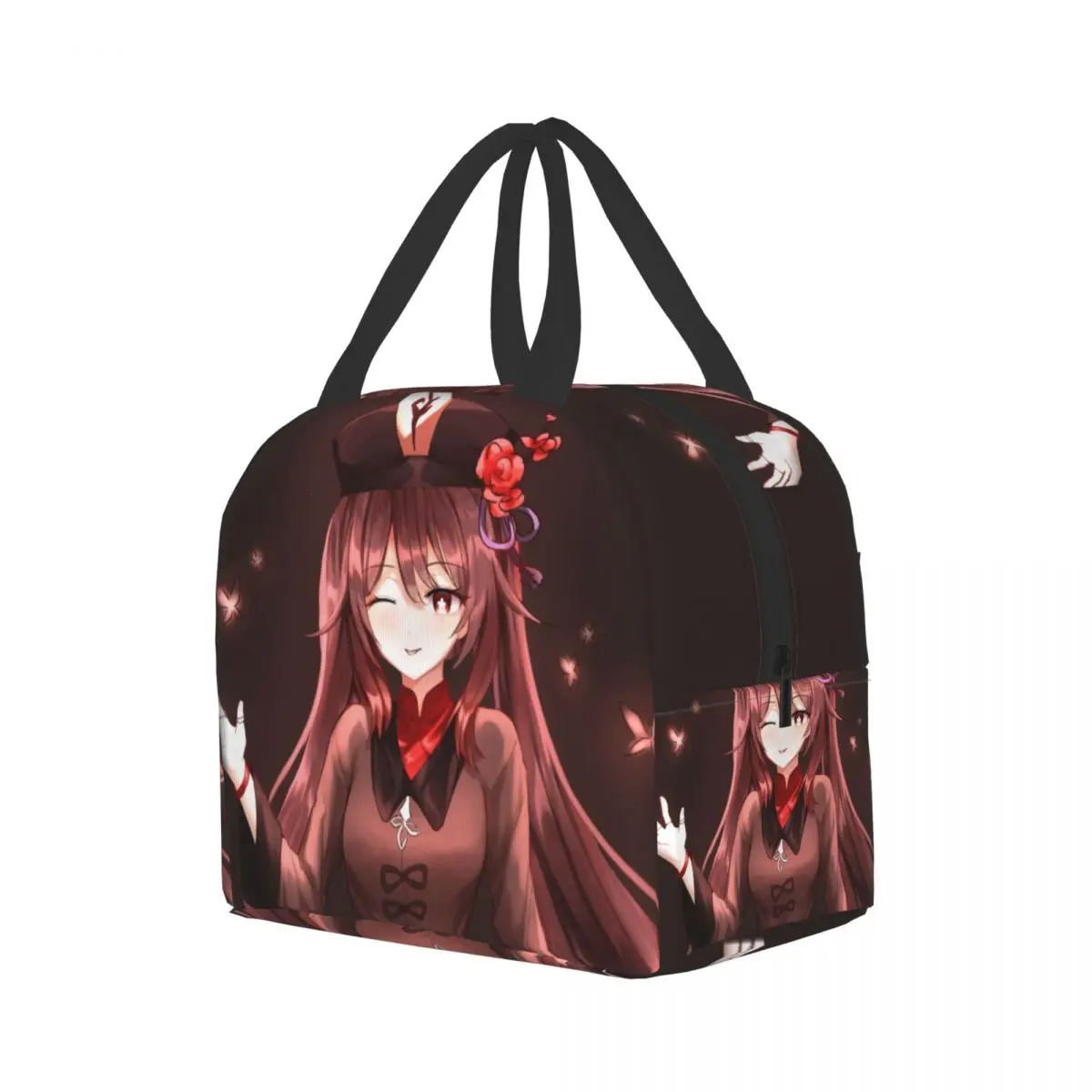 Genshin Impact Hu Tao Saco de Almoço Isolado para Mulheres, Impermeável Mágico Anime Game Cooler, Caixa Bento Térmica, Escritório, Piquenique, Viagem