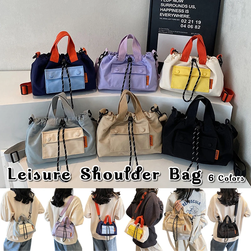 

Unisex Water-Resistant Messenger Bag - Lightweight Outdoor Commuter Shoulder Pack with Expandable Storage Stylish Contrast Color