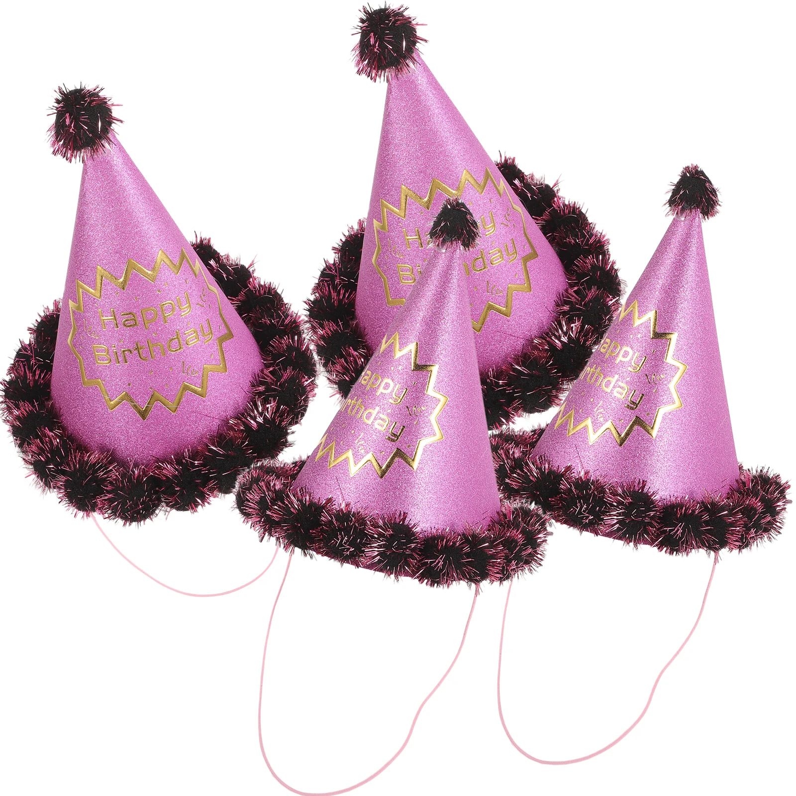 

4 PCS Glitter Birthday Hat Party Accessory Funny Hats for Kids Flash Cone Photo Booth Props Child
