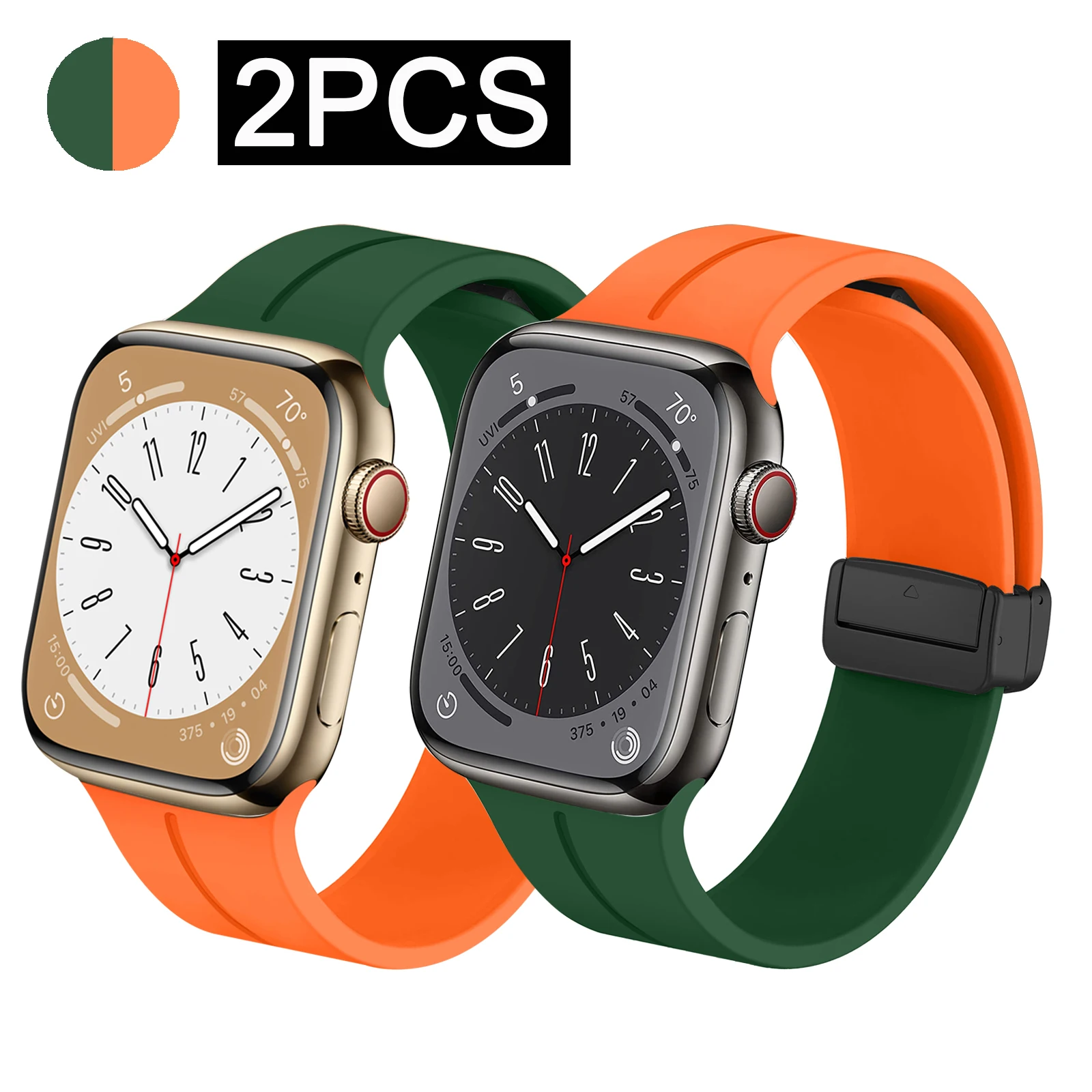 

2 шт. магнитный ремешок для Apple watch band 44 мм 45 мм 49 мм 41 мм 42 мм 38 силиконовый спортивный браслет iWatch Series ultra 6 5 3 7 8 se 40