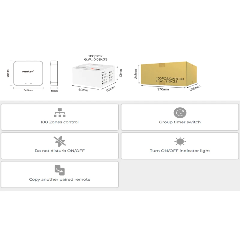 Imagem -04 - Tuya Smart App Controle Wifi Gateway Can Timing Compatível com Mi-light Miboxer 2.4ghz rf Produto da Série sem Fio 2.4g Suporte Wi-fi