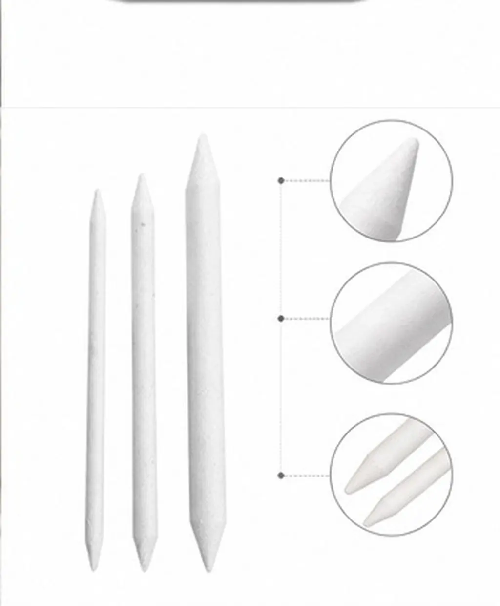 3Pcs Sketch Paper Blending Stumps Ergonomic Drawing Tools for Artists Students Charcoal Smudge Sketch Kit