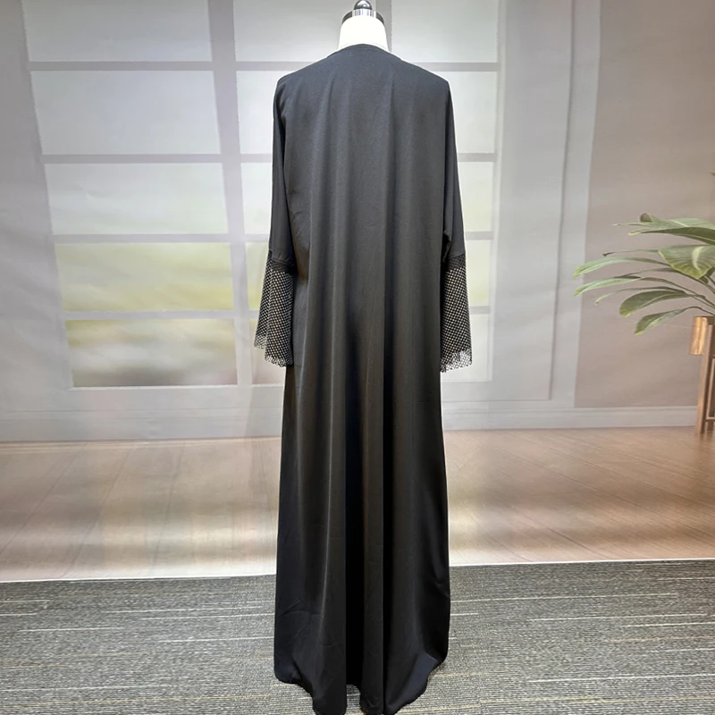 Diamond Kimono Damen Dubai Turkey Abayas For Women Modest Dress Musulmane Kaftan Oversized Muslim Robe Abaya Black