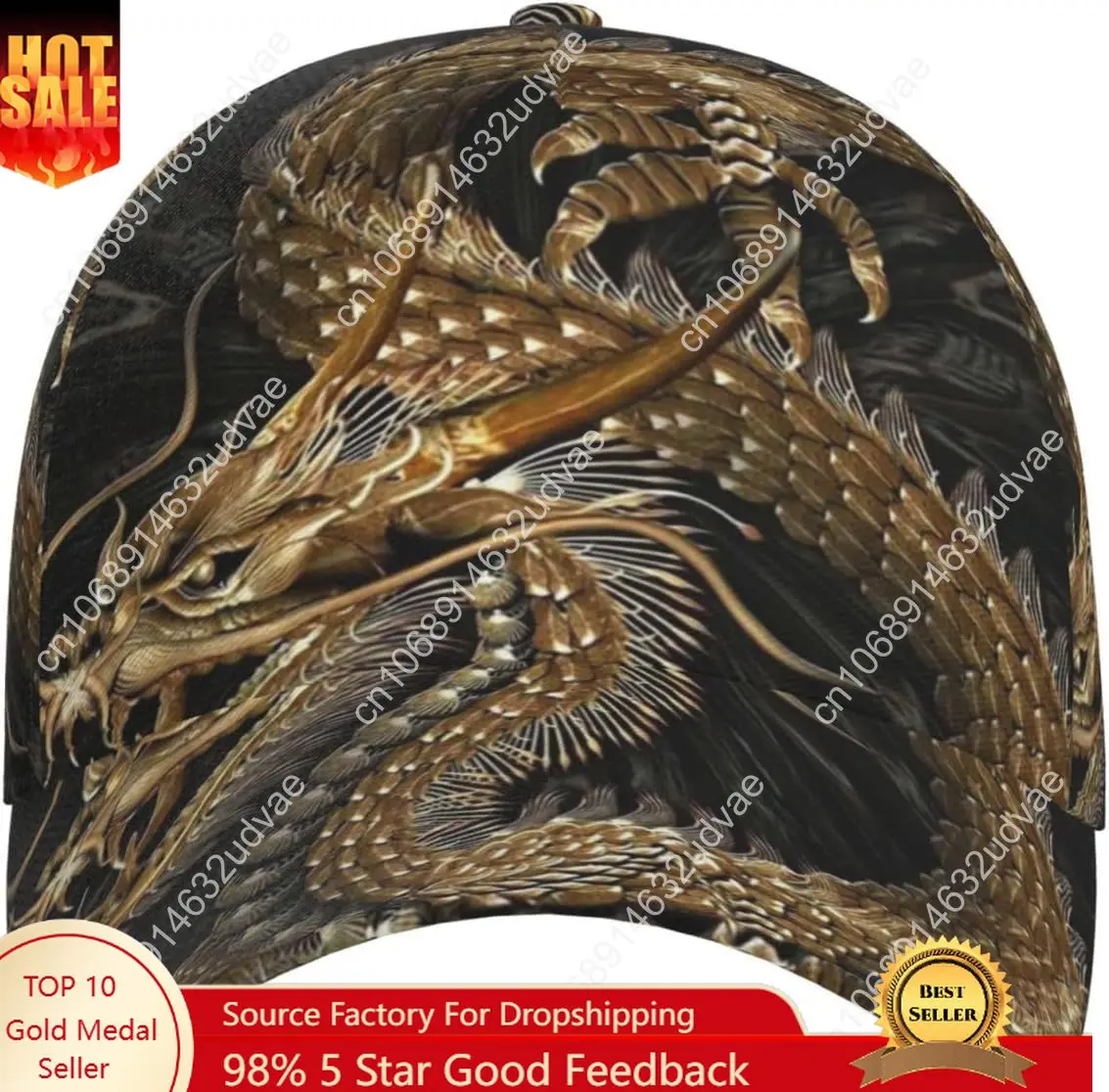 

Dragon Snapback Cap Mens Baseball Hats Men Sun Hat Adjustable Cool Trucker hat for Women Men