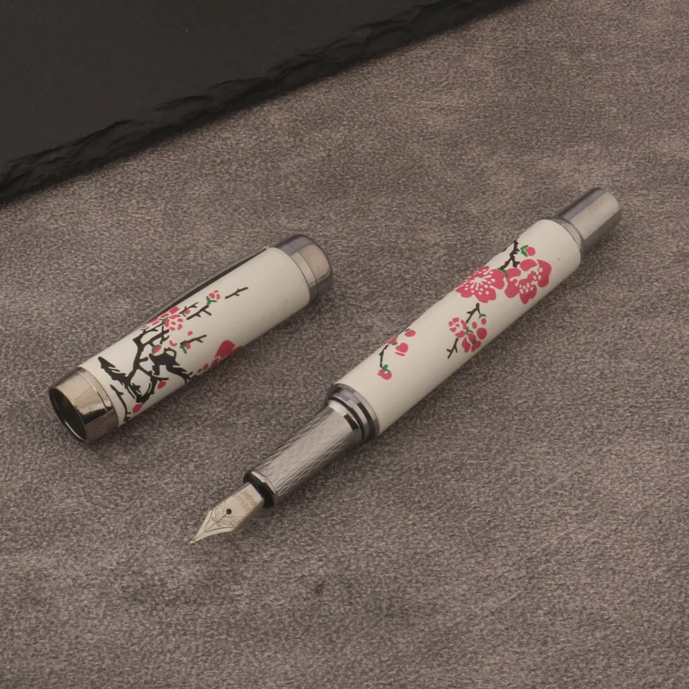 High Quality Brand metal fountain pen exquisite traditional Chinese painting plum blossom School Office Writing ink pens
