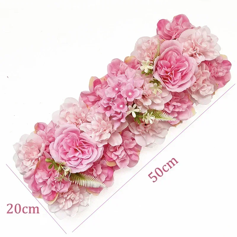 Artificial Rose Flower Panel For Wedding Decor Party Bridal Shower Decor Fake Silk Roses Arc Floral Flower Pink Series